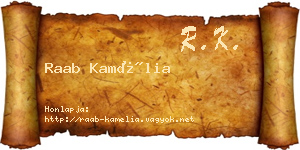 Raab Kamélia névjegykártya